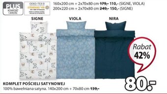 JYSK Komplet Pościeli Satynowej 100% bawełniana satyna 140 x 200 cm + 70 x 80 cm oferta