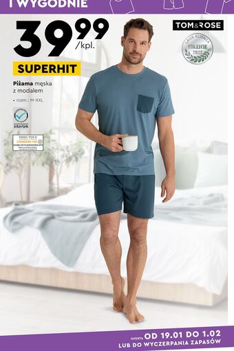 Biedronka Piżama męska m-xxl tom & rose oferta