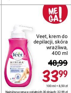 Rossmann Krem do depilacji skóra wrażliwa veet minima oferta