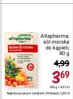 Rossmann Sól do kąpieli jałowiec imbir i gruszyczka altapharma oferta