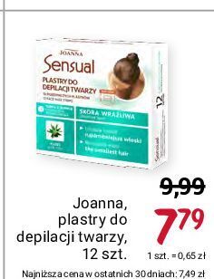 Rossmann Plastry do depilacji twarzy aloes skóra wrażliwa joanna sensual oferta