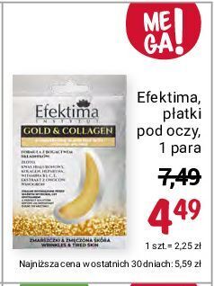 Rossmann Płatki hydrożelowe pod oczy złote efektima gold & collagen oferta