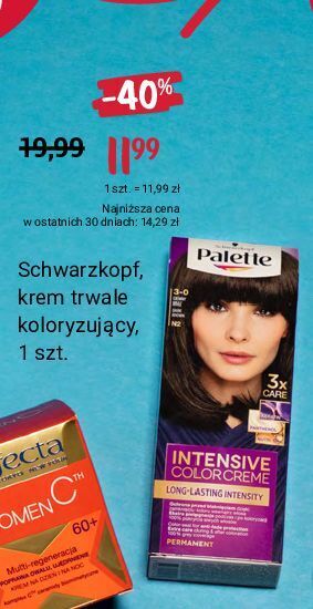 Rossmann Farba do włosów 3-0 palette intensive color creme oferta