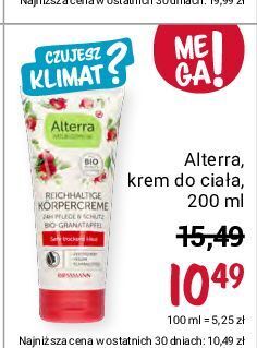 Rossmann Krem do ciała granat & masło shea alterra oferta