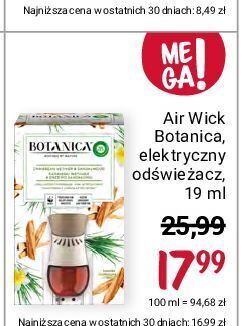Rossmann Odświeżacz powietrza karaibski wetiwer i drzewo sandałowe air wick botanica oferta