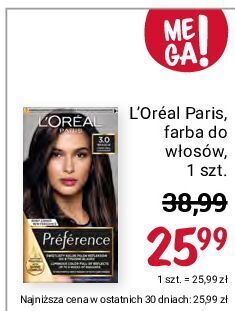 Rossmann Farba do włosów ciemny brąz 3.0 l'oreal preference oferta