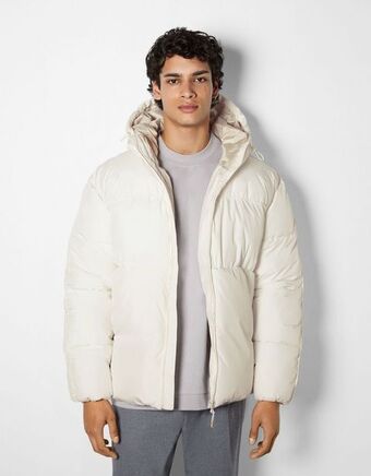 Bershka Pikowana kurtka z kapturem oferta