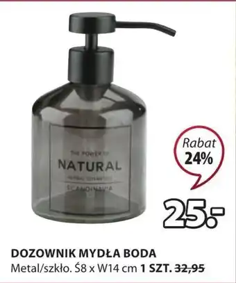 JYSK Boda Dozownik mydła Metal/szkło. Ś8xW14cm, szt. oferta