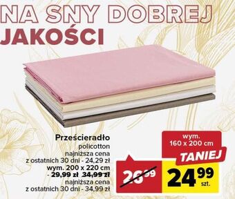 Carrefour Prześcieradło policotton 160 x 200 cm oferta