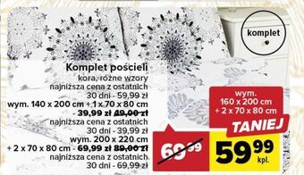 Carrefour Komplet pościeli z kory 160 x 200 + 2 70 80 cm oferta