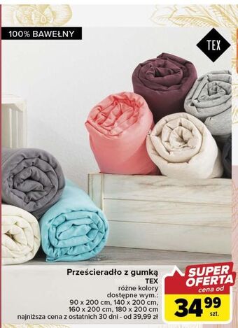 Carrefour Prześcieradło z gumką 180 x 200 cm tex oferta