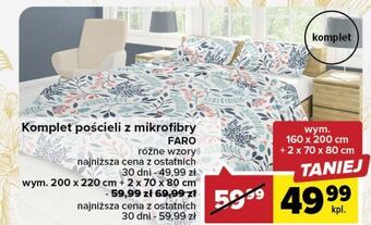 Carrefour Komplet pościeli mikrofibra 160 x 200 + 2 70 80 cm faro oferta