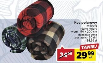 Carrefour Koc polarowy w kratę 150 x 200 cm oferta