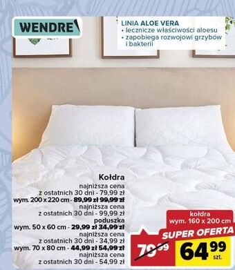 Carrefour Kołdra aloe vera 160 x 200 cm wendre oferta