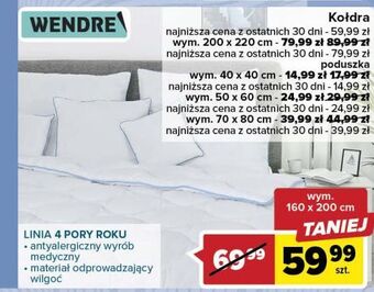 Carrefour Kołdra 4 pory roku 160 x 200 cm wendre oferta