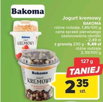 Carrefour Jogurt z kawałkami mlecznej czekolady bakoma kremowy oferta