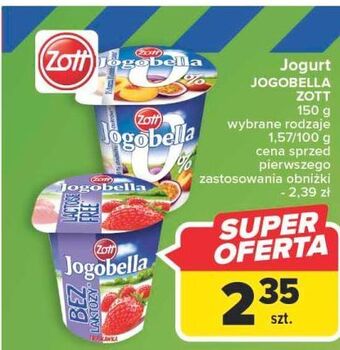 Carrefour Jogurt brzoskwinia i marakuja zott jogobella 0 % oferta