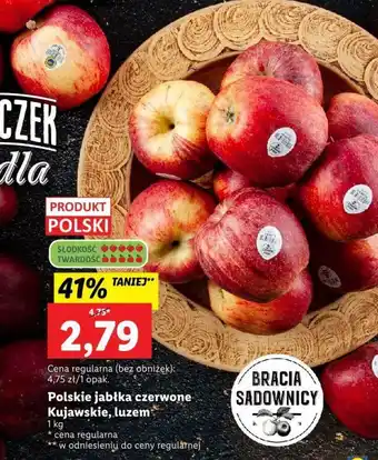 Lidl Polskie jabłka czerwone Kujawskie, luzem 1 kg oferta