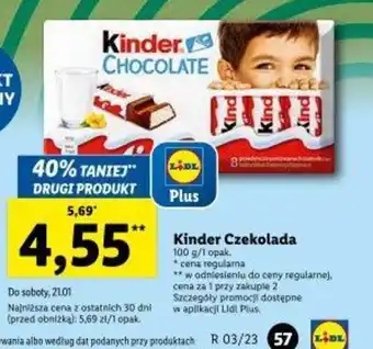 Lidl Kinder Czekolada 100g/1opak oferta