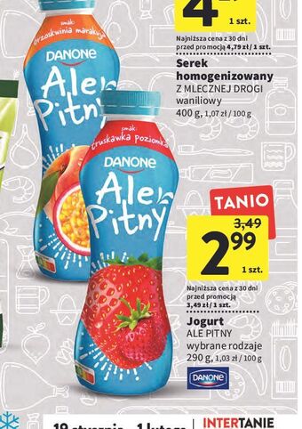 Intermarche Jogurt truskawka-poziomka danone ale pitny oferta