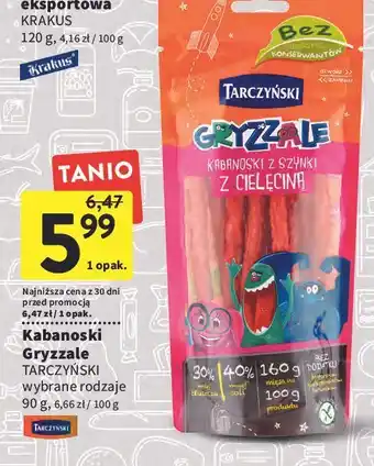 Intermarche Kabanosy z cielęciną tarczyński gryzzale oferta