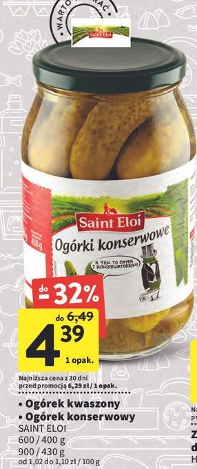 Intermarche Ogórki kwaszone saint eloi oferta