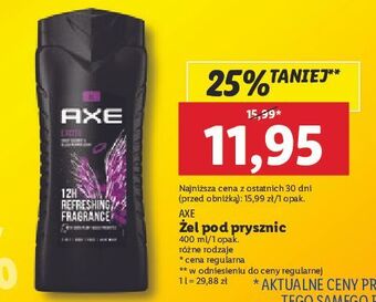 Lidl Żel pod prysznic axe excite oferta