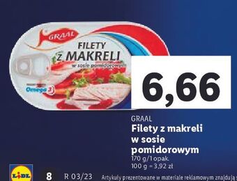 Lidl Filety z makreli w sosie pomidorowym graal oferta