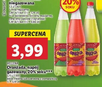 Lidl Oranżada czerwona hellena oferta