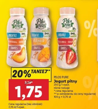 Lidl Jogurt brzoskwinia-banan-owies pilos pure oferta