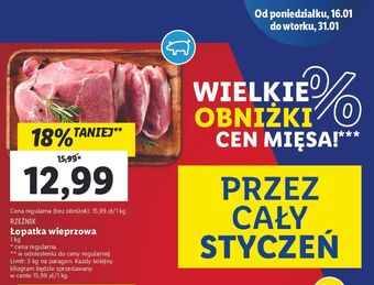 Lidl Łopatka wieprzowa bez kości rzeźnik codzienna dostawa oferta