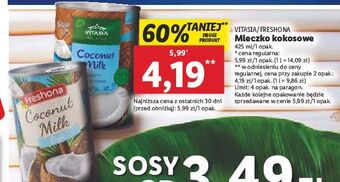 Lidl Mleczko kokosowe light freshona oferta