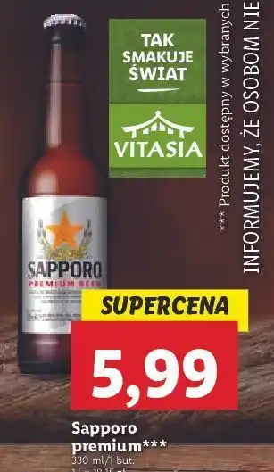 Lidl Piwo sapporo premium oferta