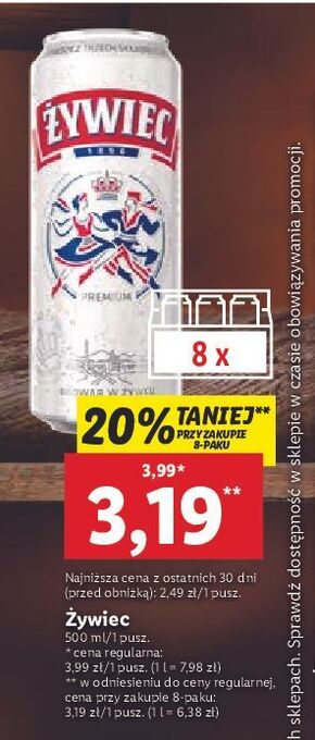 Lidl Piwo żywiec jasne pełne oferta