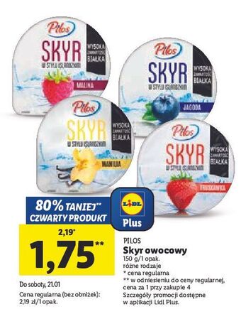 Lidl Jogurt wanilia pilos skyr oferta