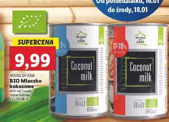 Lidl Mleczko kokosowe bio 5-7% house of asia oferta