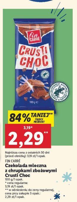 Lidl Czekolada crusti choc fin carre oferta