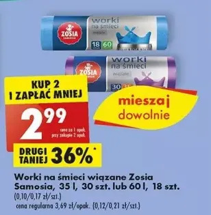 Biedronka Worki na śmieci wiązane 35 l zosia samosia oferta