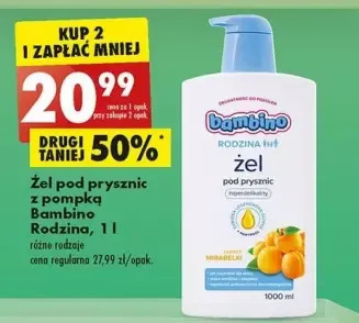 Biedronka Żel pod prysznic mirabelka bambino rodzina oferta