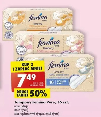 Biedronka Tampony normal femina pure oferta