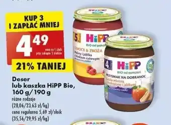 Biedronka Kaszka mleczna z biszkoptami i jabłkami hipp przysmak na dobranoc oferta