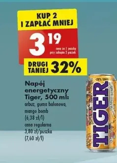 Biedronka Napój mango bomb tiger energy drink oferta