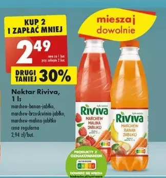 Biedronka Nektar marchew-banan-jabłko riviva oferta