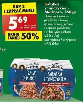 Biedronka Sałatka z tuńczykiem komosą ryżową czerwoną soczewicą i suszonymi pomidorami marinero oferta