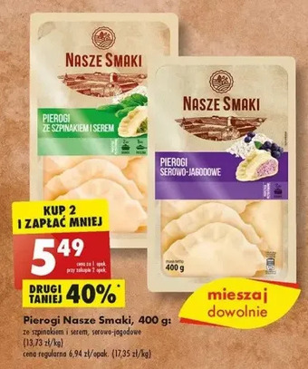 Biedronka Pierogi ze szpinakiem i serem nasze smaki oferta