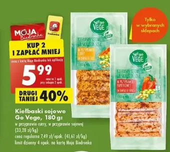 Biedronka Kiełbaski sojowe w przyprawie paprykowej govege oferta