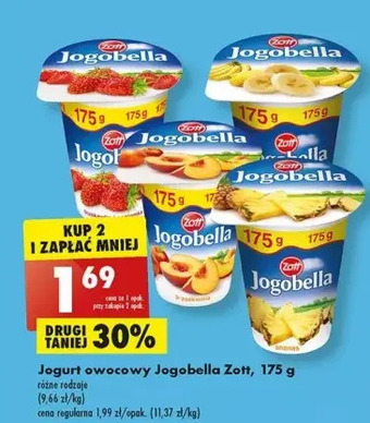 Biedronka Jogurt truskawka zott jogobella oferta