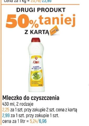 E.Leclerc Mleczko do czyszczenia cytryna wiodąca marka clair oferta