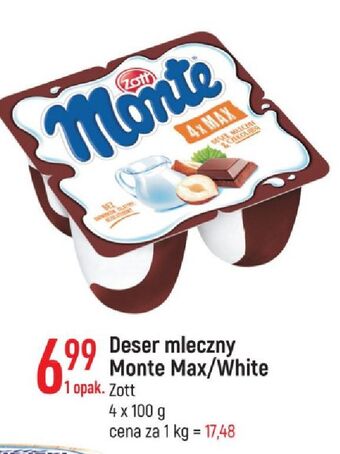 E.Leclerc Deser śmietankowy zott monte white oferta