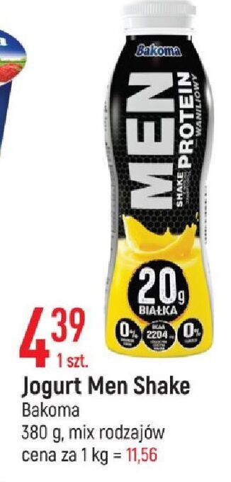 E.Leclerc Shake waniliowy bakoma men protein oferta